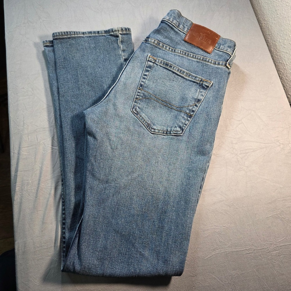 Hollister Epic Flex Slim Straight Jeans Mens 32x34 Medium Wash Blue Denim 3E1062